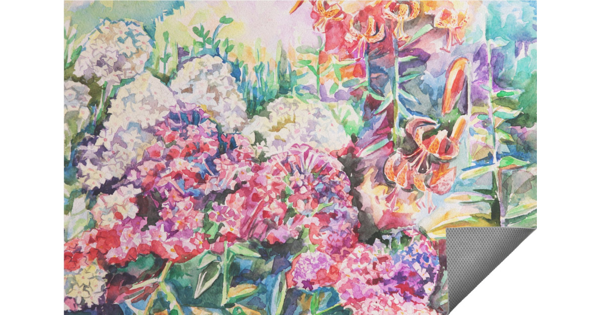 Custom Watercolor Floral Indoor / Outdoor Rug | YouCustomizeIt