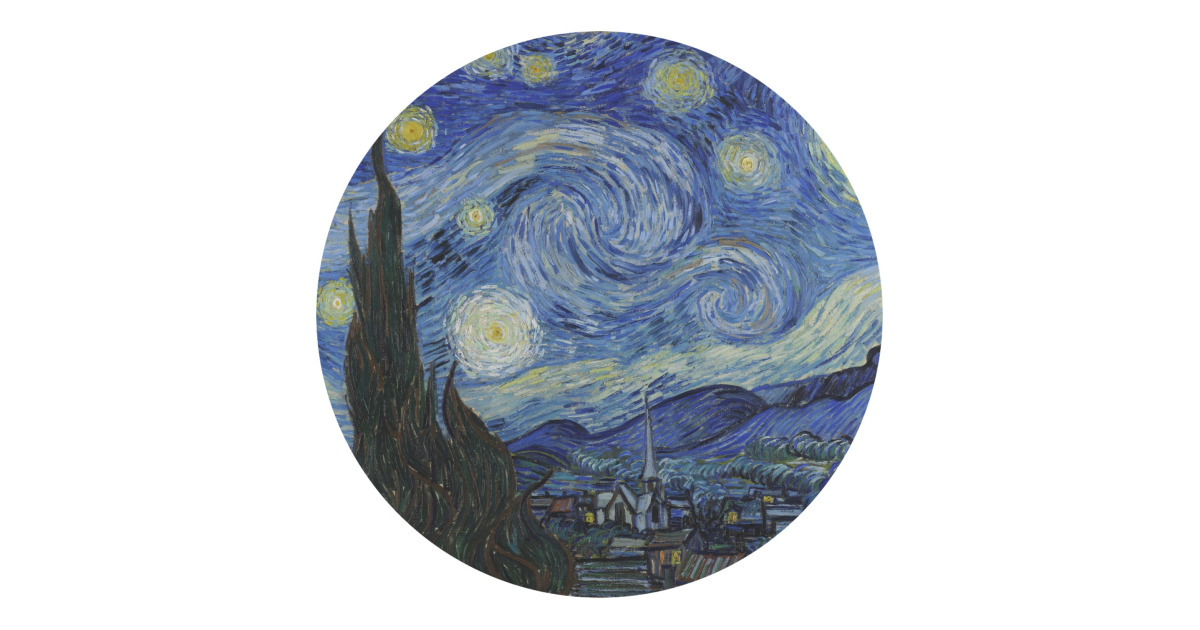 Custom The Starry Night (Van Gogh 1889) Round Decal - Medium ...