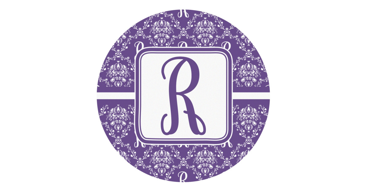 Custom Initial Damask Round Decal (Personalized) | YouCustomizeIt