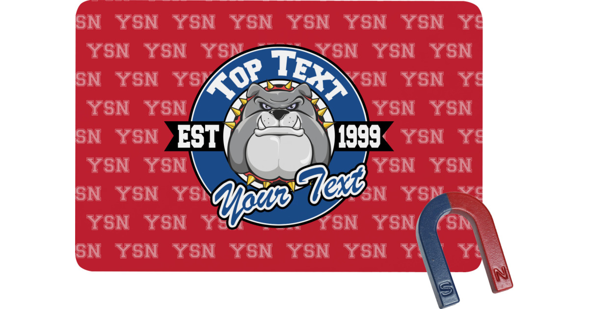 Custom School Mascot Rectangular Fridge Magnet Personalized