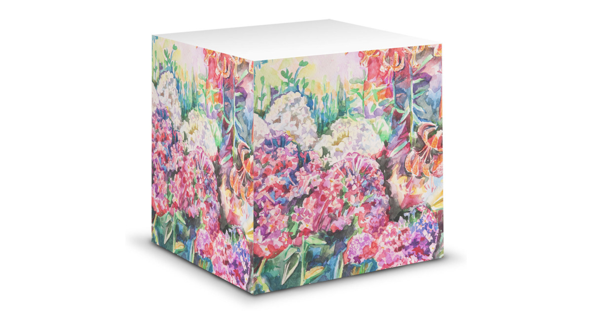 Custom Watercolor Floral Sticky Note Cube | YouCustomizeIt