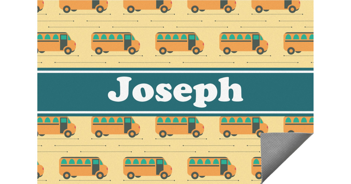 Custom School Bus Indoor / Outdoor Rug (Personalized) | YouCustomizeIt