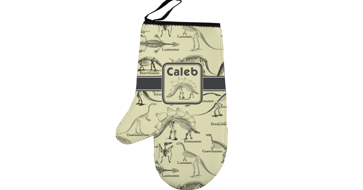 Custom Dinosaur Skeletons Left Oven Mitt (Personalized) | YouCustomizeIt