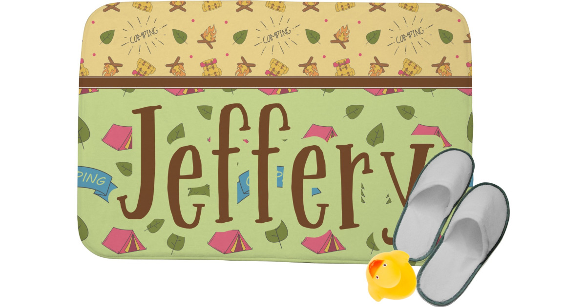 Custom Summer Camping Memory Foam Bath Mat (Personalized) | YouCustomizeIt