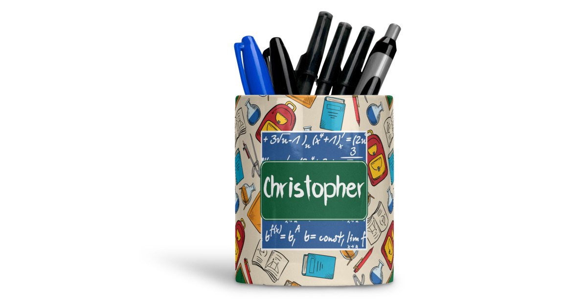 Custom Math Lesson Ceramic Pen Holder | YouCustomizeIt