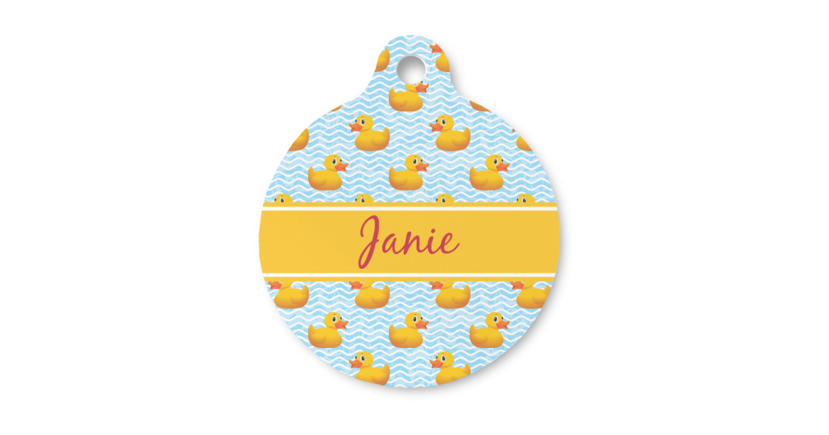 Custom Rubber Duckie Round Pet ID Tag - Small (Personalized ...