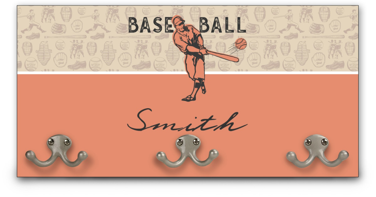Custom Retro Baseball Wall Mounted Coat Rack (Personalized ...