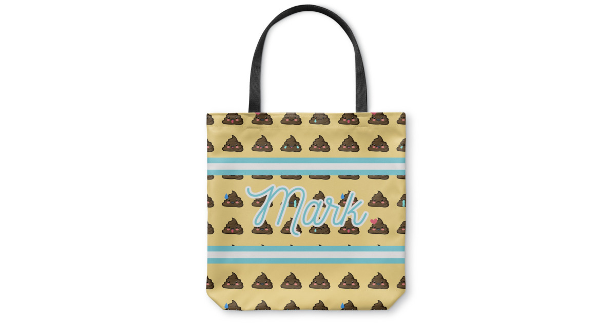 Print Pattern Emoji Poop Leather Tote Bag