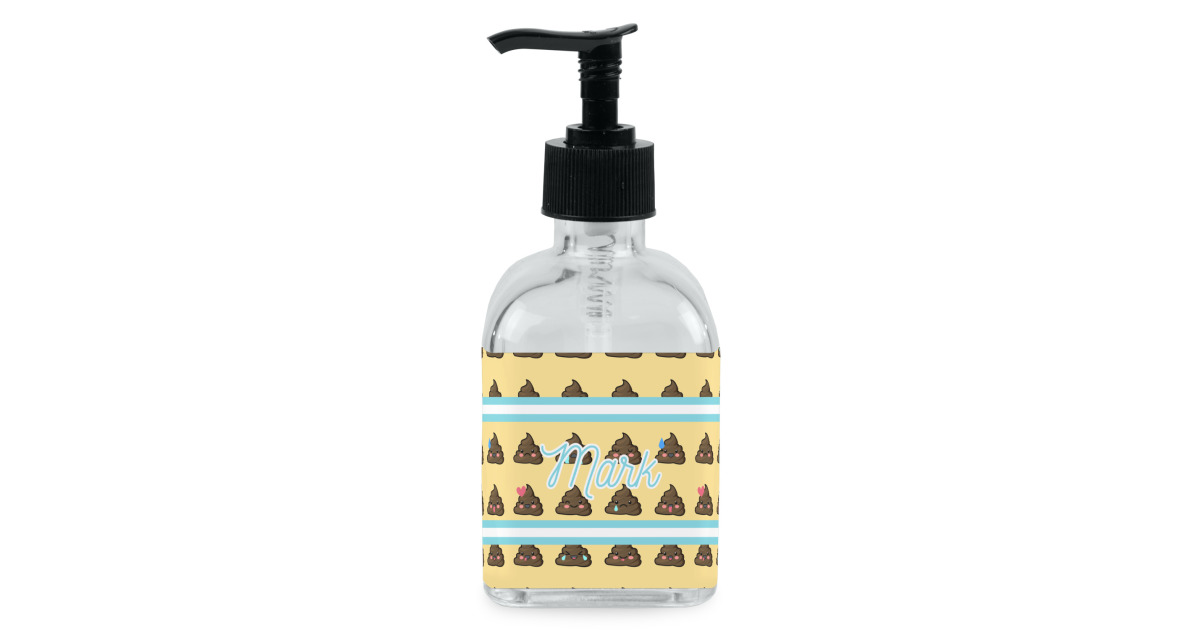 Custom Poop Emoji Glass Soap & Lotion Bottle - Single Bottle ...