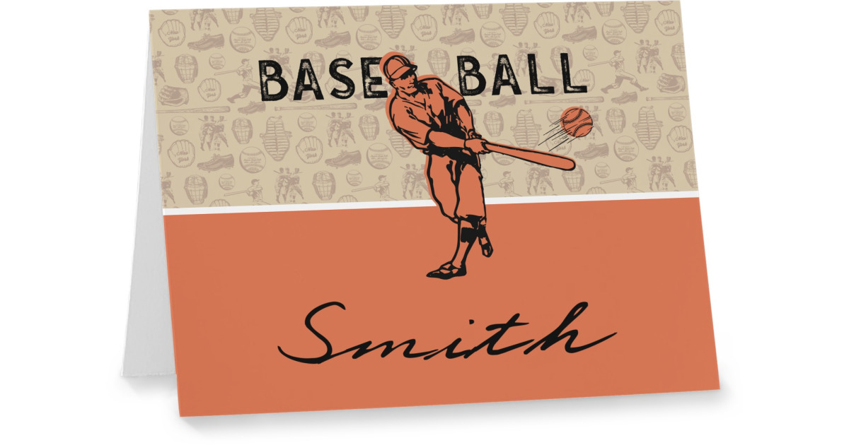 Custom Retro Baseball Note cards (Personalized) | YouCustomizeIt