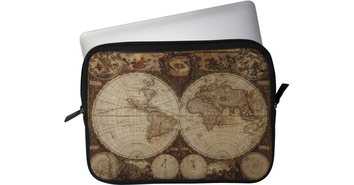 Custom Vintage World Map Laptop Sleeve / Case | YouCustomizeIt