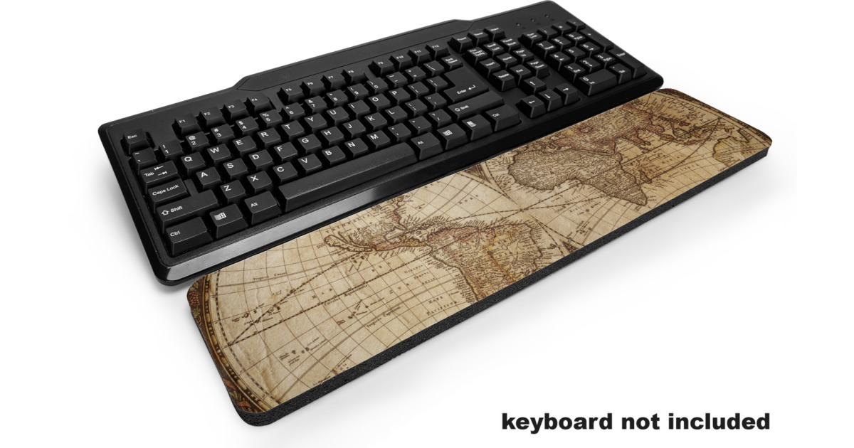 Custom Vintage World Map Keyboard Wrist Rest | YouCustomizeIt