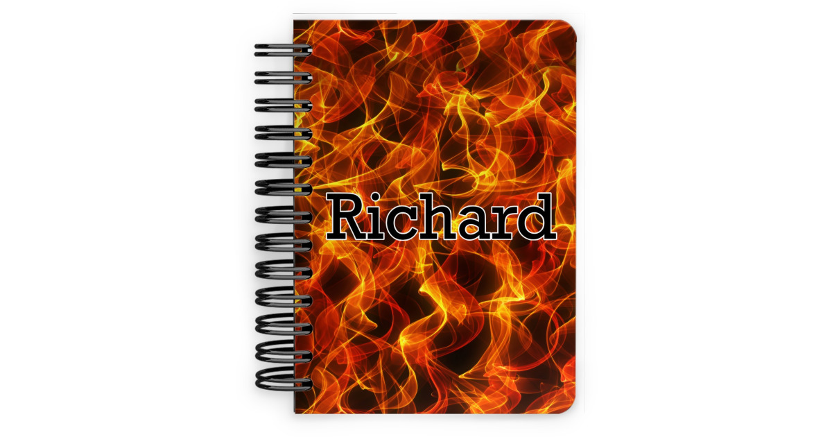 Custom Fire Spiral Notebook - 5x7 w/ Name or Text | YouCustomizeIt