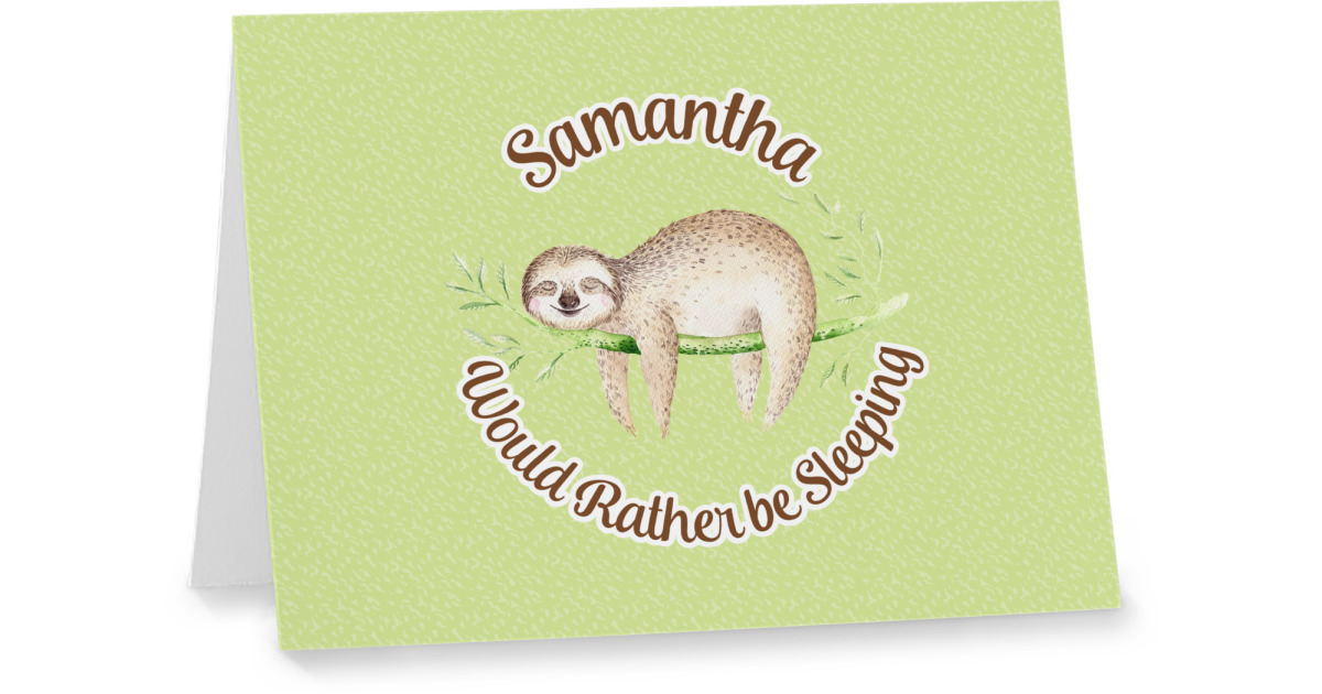 Custom Sloth Note cards (Personalized) | YouCustomizeIt
