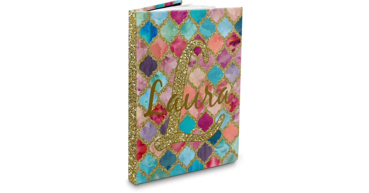 Custom Glitter Moroccan Watercolor Hardbound Journal | YouCustomizeIt