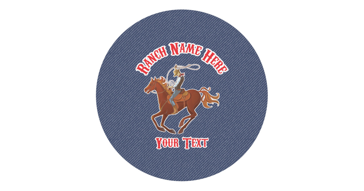 Custom Western Ranch Round Decal (Personalized) | YouCustomizeIt