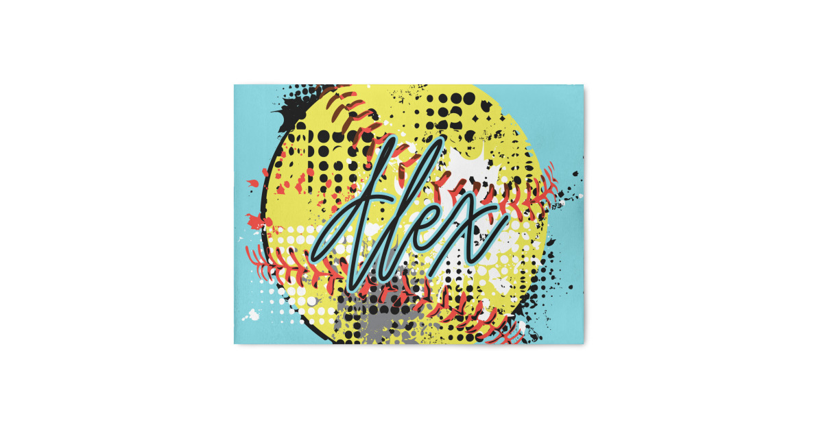 Custom Softball Area Rug (Personalized) | YouCustomizeIt
