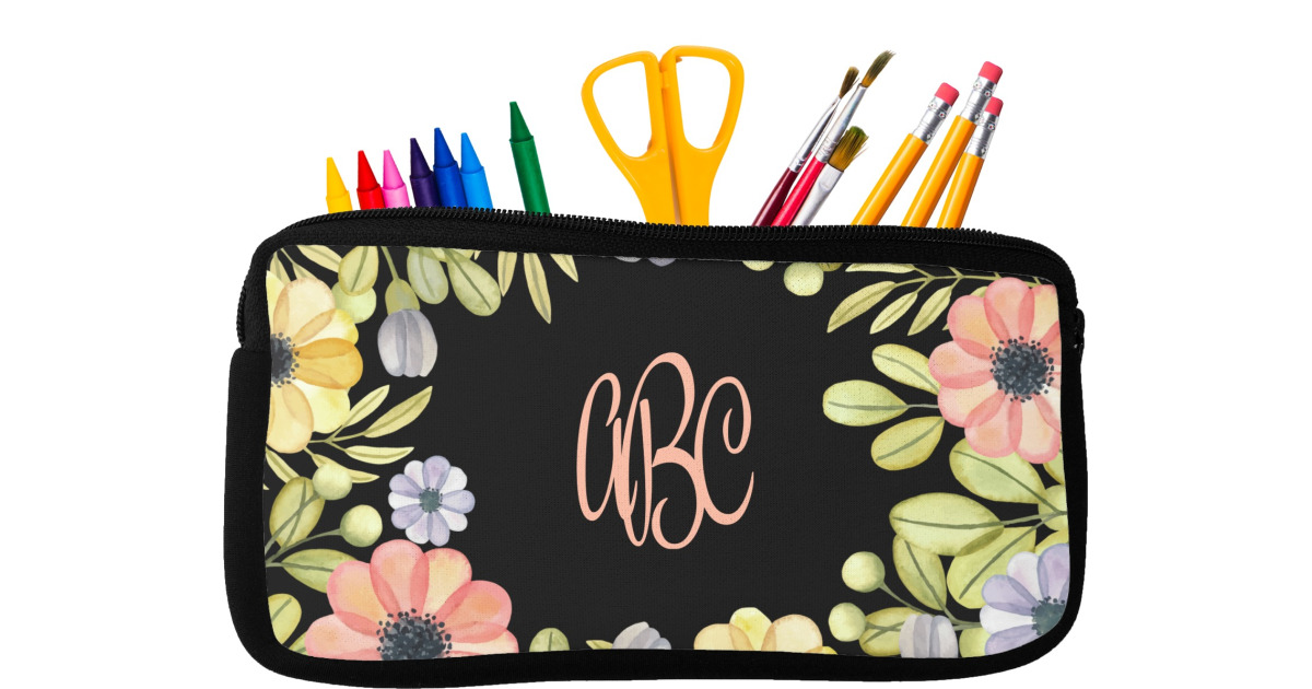 Custom Boho Floral Neoprene Pencil Case (Personalized) | YouCustomizeIt