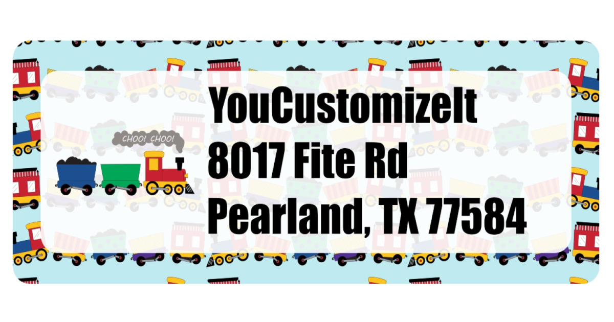 Custom Trains Return Address Labels (Personalized) | YouCustomizeIt