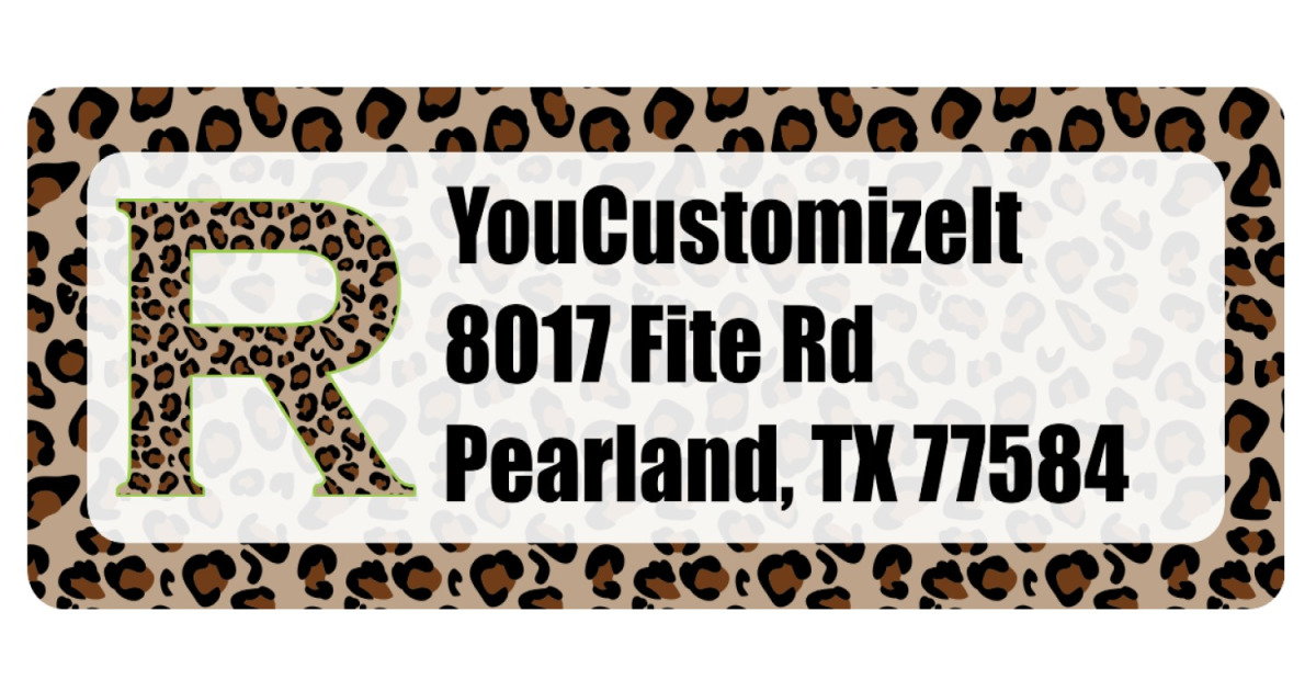 Custom Granite Leopard Return Address Labels (Personalized ...