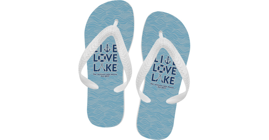 Custom Live Love Lake Flip Flops (Personalized) | YouCustomizeIt