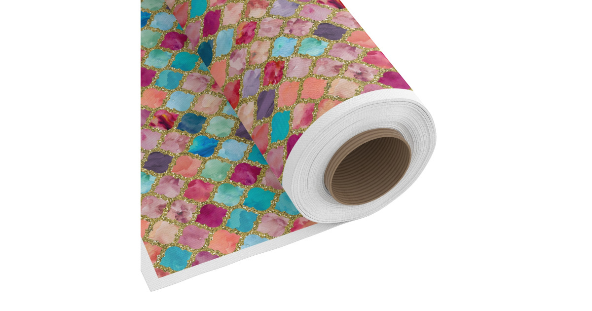 Custom Glitter Moroccan Watercolor Fabric by the Yard - Copeland Faux ...