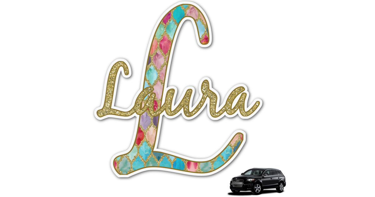Custom Glitter Moroccan Watercolor Graphic Car Decal | YouCustomizeIt