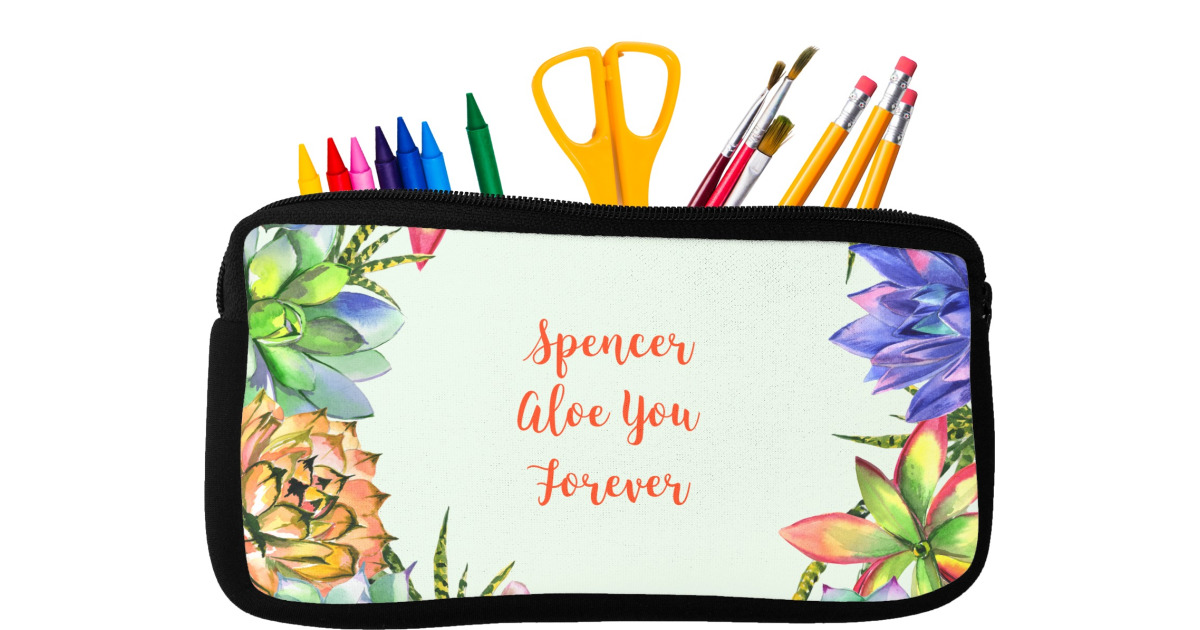 Custom Succulents Neoprene Pencil Case (Personalized) | YouCustomizeIt