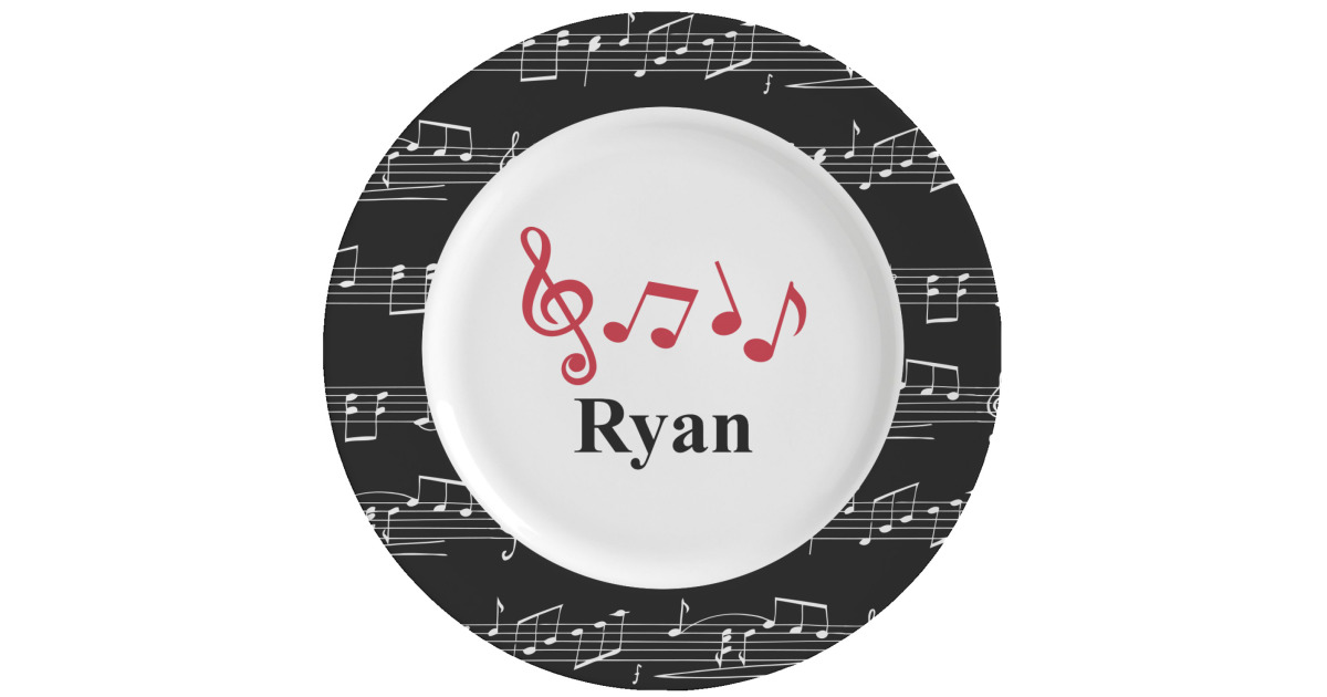 Custom Musical Notes Ceramic Dinner Plates (Set of 4) (Personalized ...