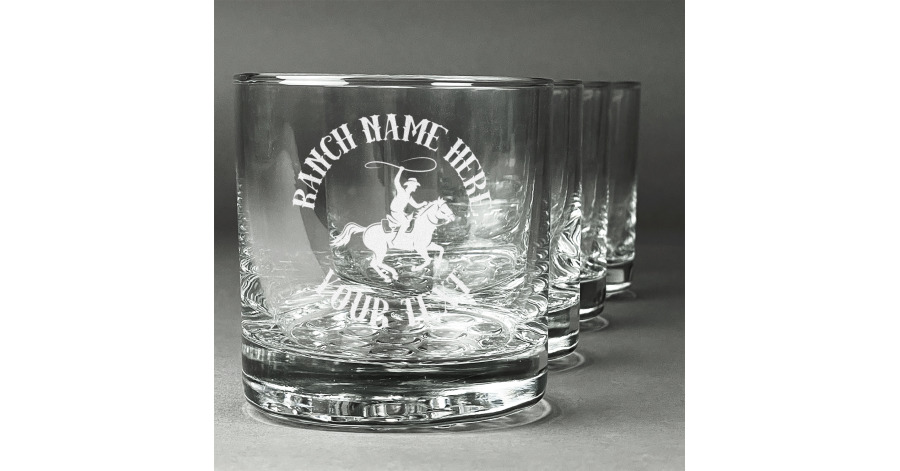 Western Ranch Whiskey Glasses Set Of 4 Personalized Youcustomizeit