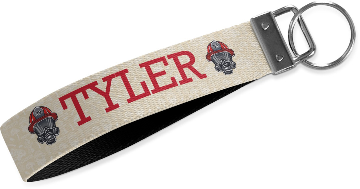 Custom Firefighter Wristlet Webbing Keychain Fob (Personalized ...