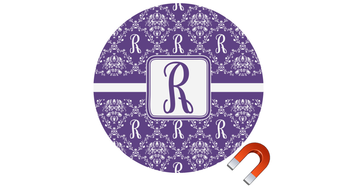Custom Initial Damask Car Magnet (Personalized) | YouCustomizeIt