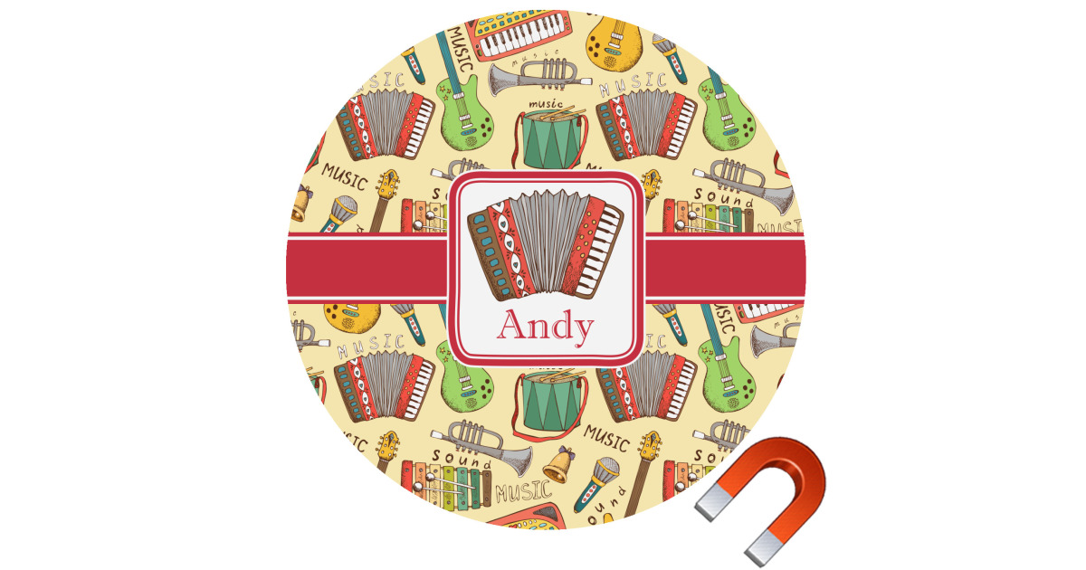Custom Vintage Musical Instruments Car Magnet (Personalized ...