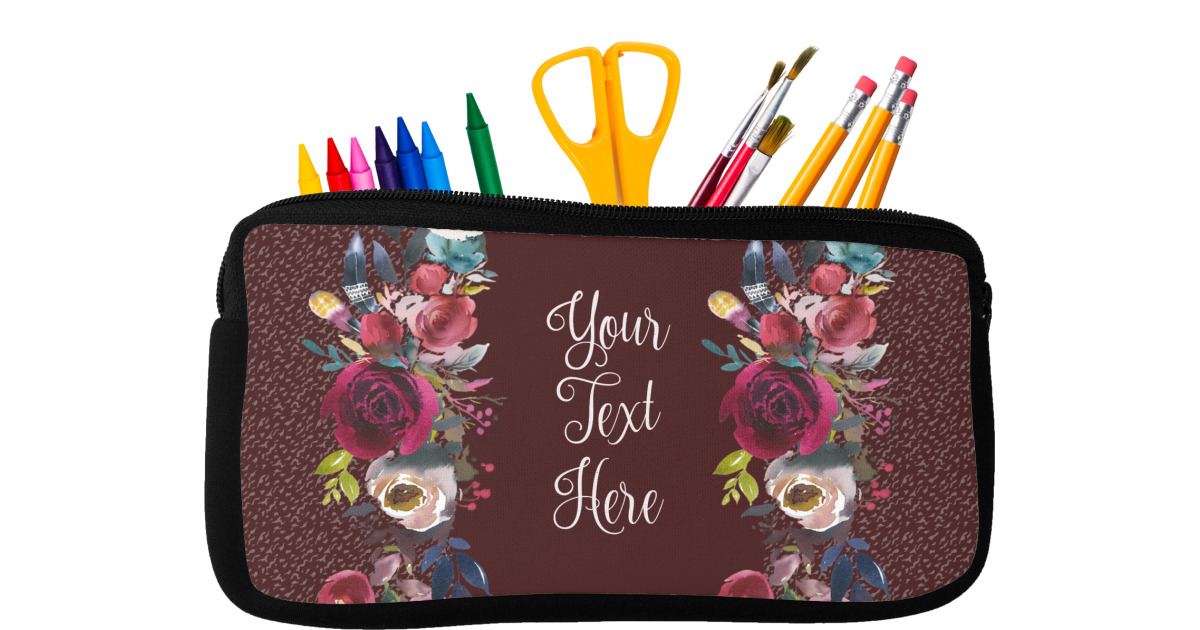 Custom Boho Neoprene Pencil Case - Small w/ Name or Text | YouCustomizeIt