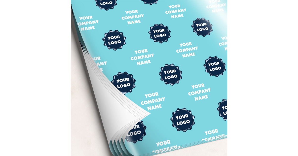Custom Logo & Company Name Wrapping Paper Sheets - Single-Sided - 20