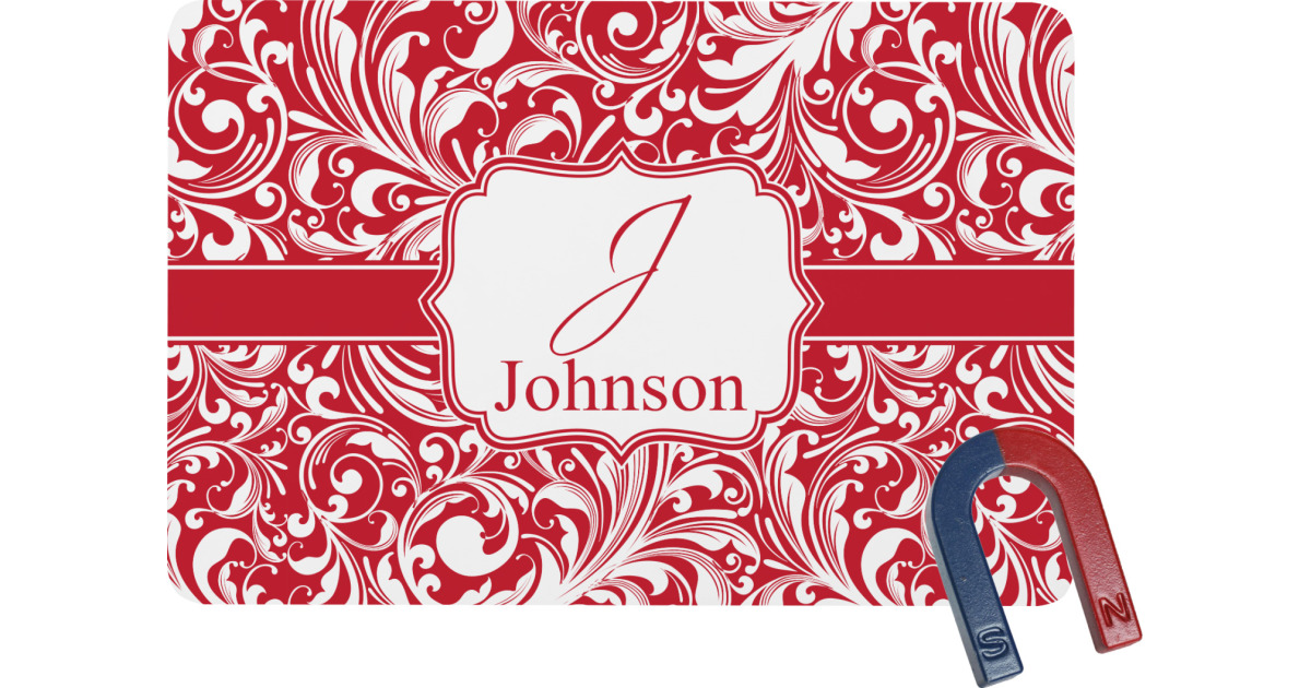 Custom Swirl Rectangular Fridge Magnet Personalized Youcustomizeit