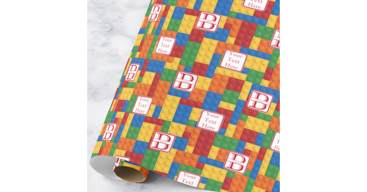 Custom Building Blocks Wrapping Paper Roll - Large (Personalized ...