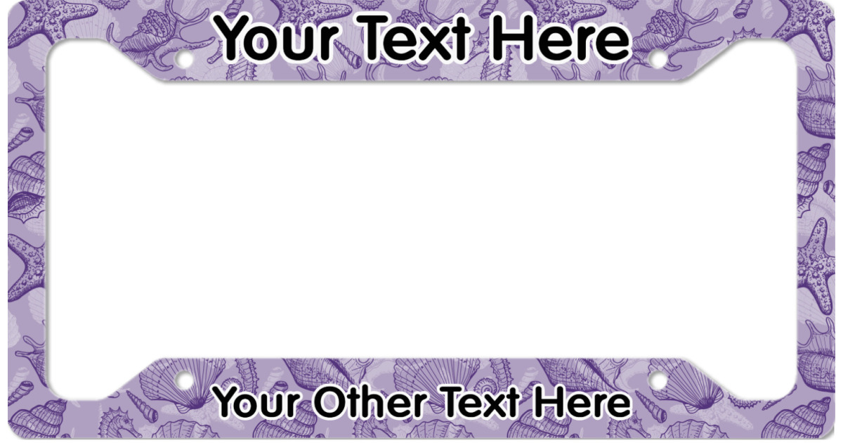 Custom Sea Shells License Plate Frame - Style A (Personalized ...