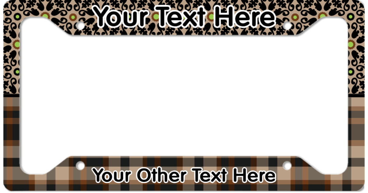 Custom Moroccan Mosaic & Plaid License Plate Frame (Personalized ...