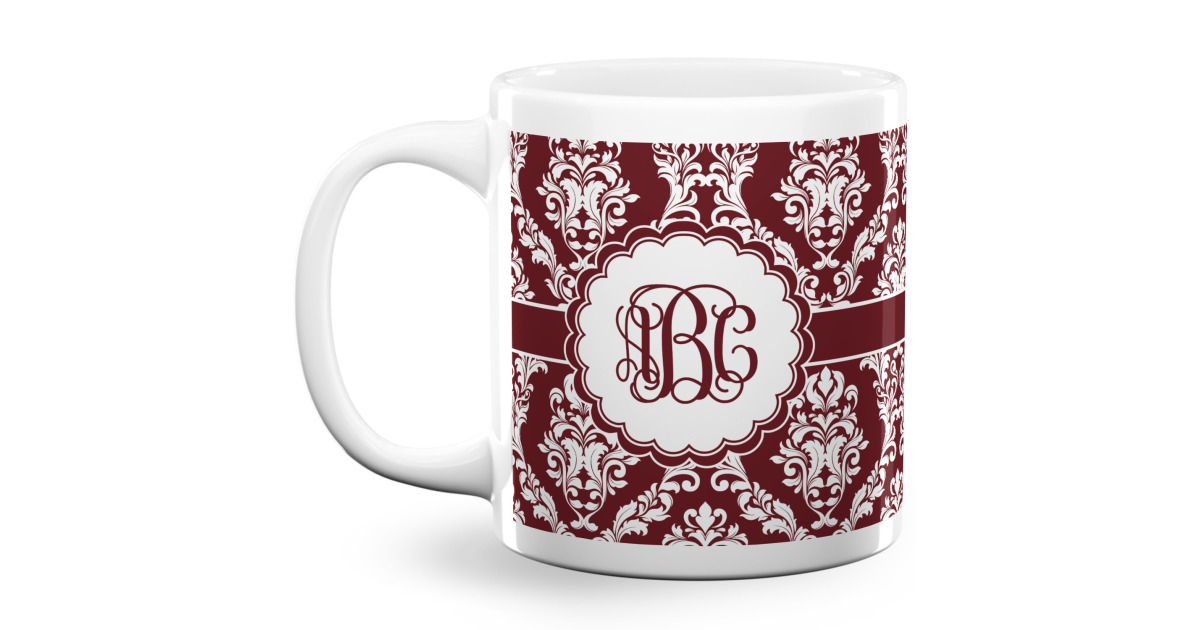 Custom Maroon & White 20 Oz Coffee Mug - White (Personalized ...