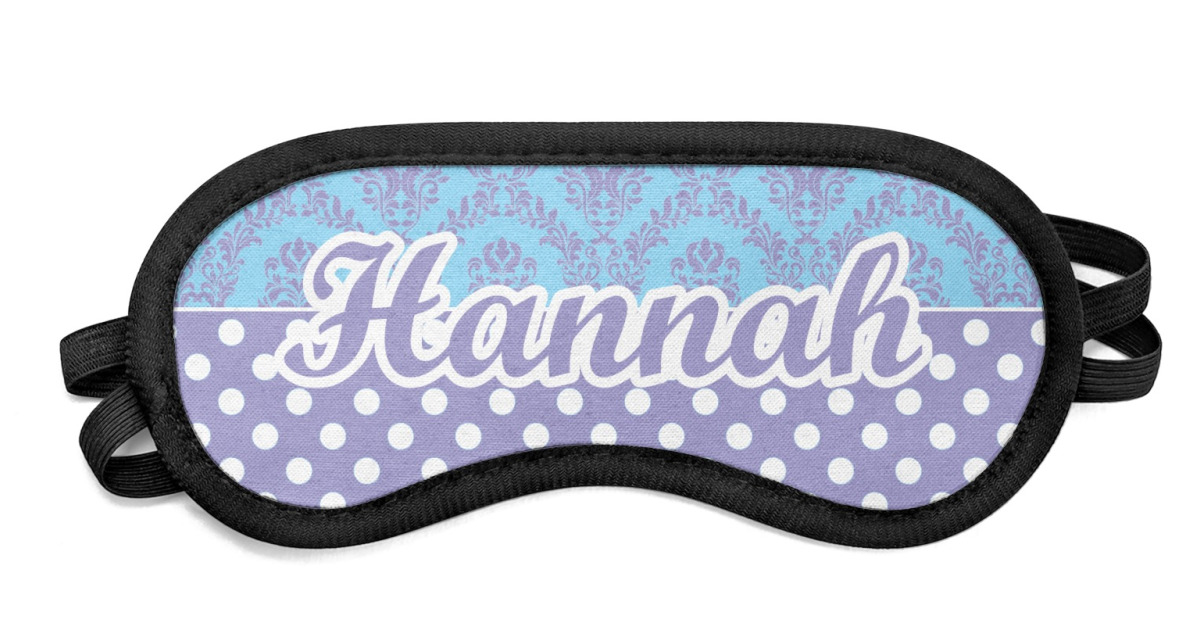 Custom Purple Damask & Dots Sleeping Eye Mask (Personalized ...