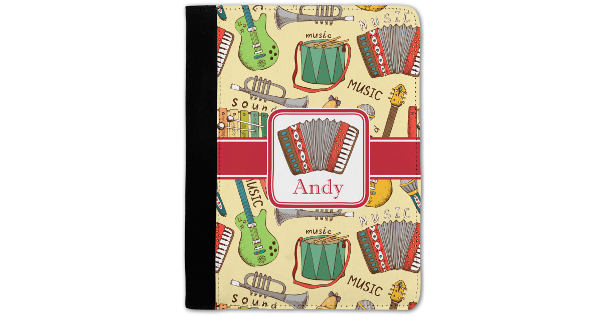 Custom Vintage Musical Instruments Notebook Padfolio w/ Name or Text ...