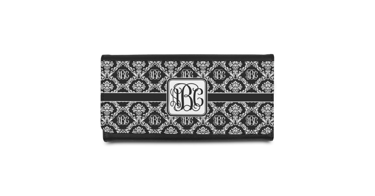 Custom Monogrammed Damask Leatherette Ladies Wallet (Personalized ...
