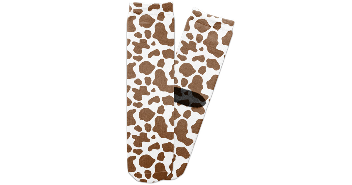 Custom Cow Print Adult Crew Socks | YouCustomizeIt