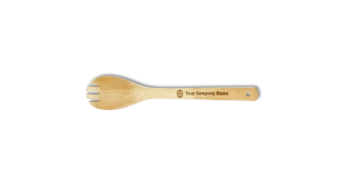 Custom Logo & Company Name Bamboo Spork - Single-Sided | YouCustomizeIt