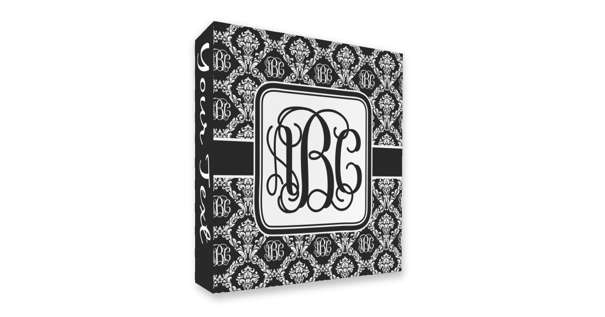 Custom Monogrammed Damask 3 Ring Binder - Full Wrap - 2" | YouCustomizeIt