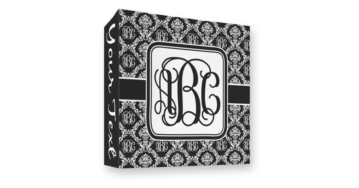 Custom Monogrammed Damask 3 Ring Binder - Full Wrap - 3" | YouCustomizeIt