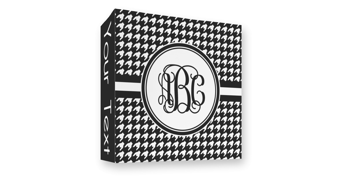 Custom Houndstooth 3 Ring Binder - Full Wrap - 3" (Personalized ...