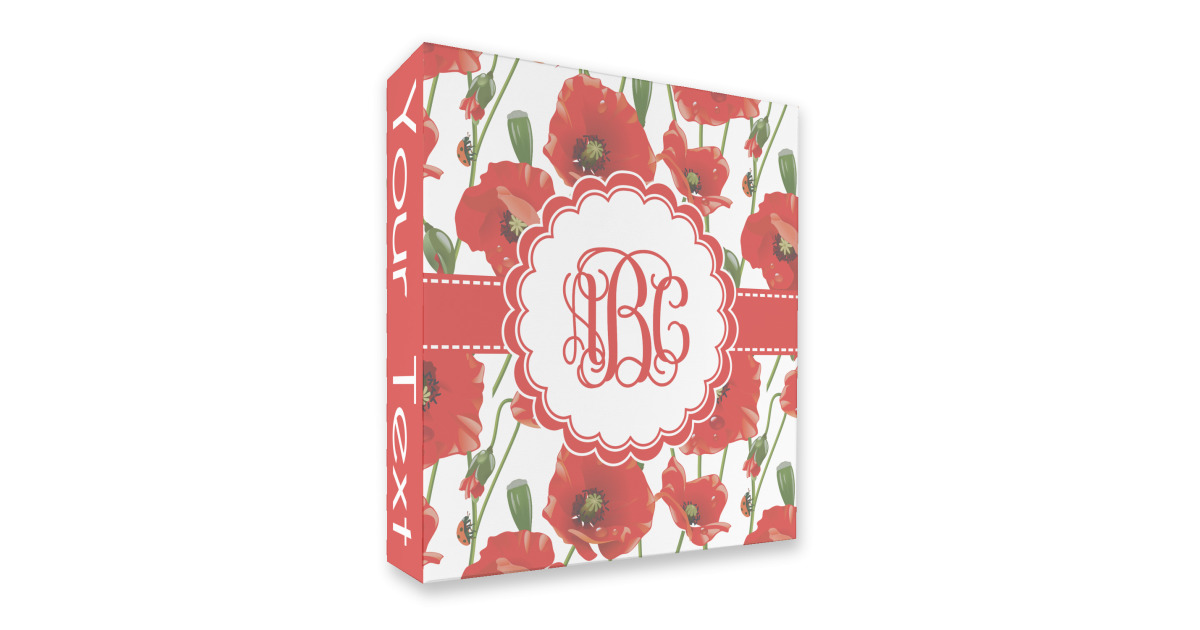 Custom Poppies 3 Ring Binder - Full Wrap - 2