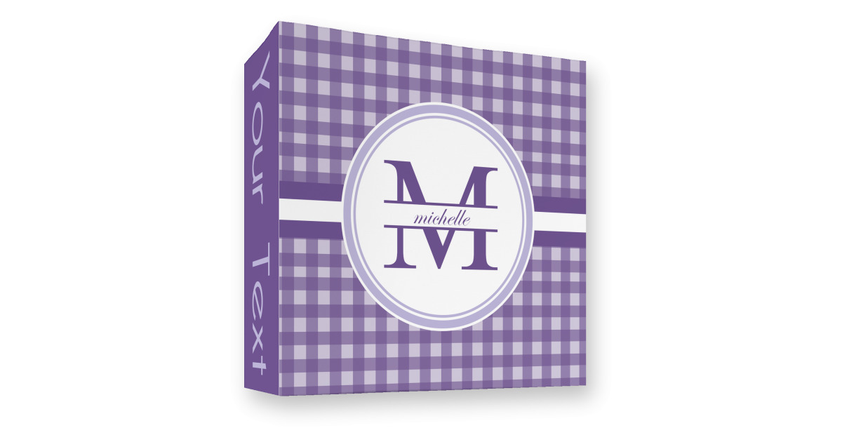 Custom Gingham Print 3 Ring Binder - Full Wrap - 3" (Personalized ...
